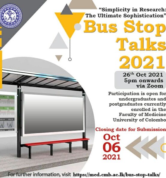 Bus Stop Talks 2021 – 26th Oct 2021, 5 p.m. onwards via Zoom