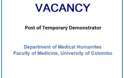 Post of Temporary Demonstrator, Department of Medical Humanities