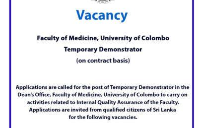 Post of Temporary Demonstrator (on contract basis)