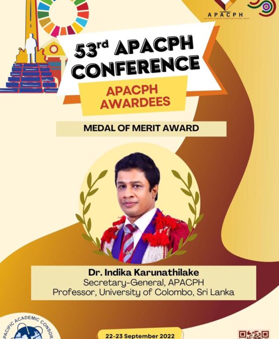 53rd APACPH Conference-APACPH Awardees-Medal of Merit Award on 22nd September 2022