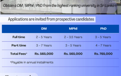 DM/MPhil/PhD degree programmes, Faculty of Medicine, Colombo