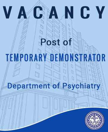 POST OF TEMPORARY DEMONSTRATOR – Department of Psychiatry