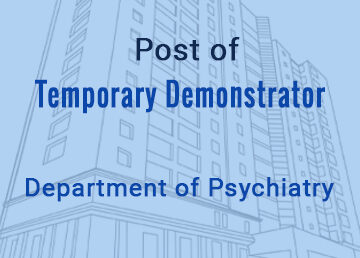 Post of Temporary Demonstrator – Department of Psychiatry