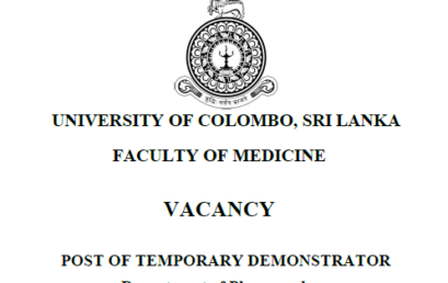 Vacancy –  Post of  Temporary Demonstrator