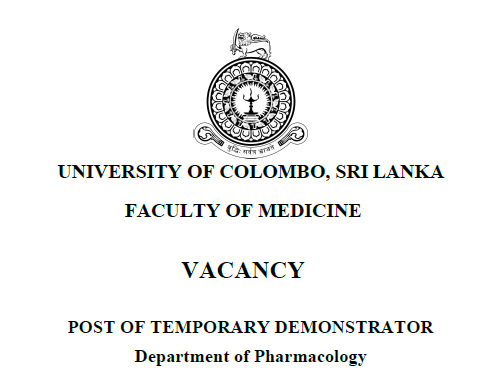 Vacancy –  Post of  Temporary Demonstrator