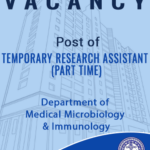 VACANCY Department of Medical Microbiology & Immunology –  Post of Temporary Research Assistant (Part time)