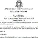 TEMPORARY RESEARCH ASSISTANT – Human Genetics Unit