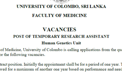 TEMPORARY RESEARCH ASSISTANT – Human Genetics Unit