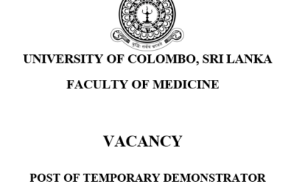 POST OF TEMPORARY DEMONSTRATOR – Department of Psychiatry