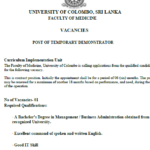 POST OF TEMPORARY DEMONSTRATOR – CIU