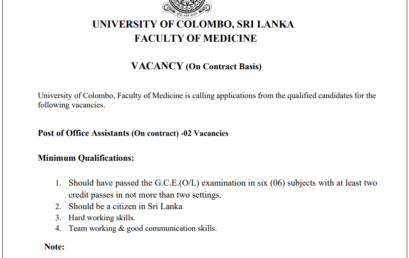 Post of Office Assistants (On contract)