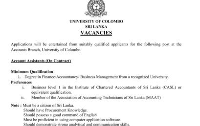Account Assistants (On Contract)