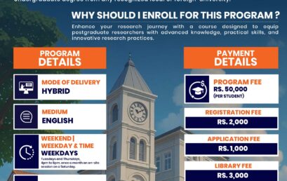 Deadline Extended: Call for Applications – Certificate Course in Postgraduate Research – 2026 intake