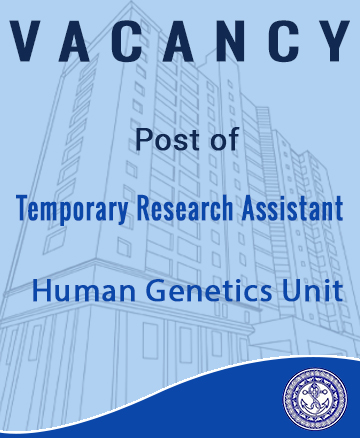 Vacancy- Research Assistant Centre for Genetics & Genomics