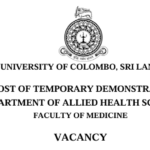 Vacancy – Post of Temporary Demonstrator – Department of Allied Health Sciences