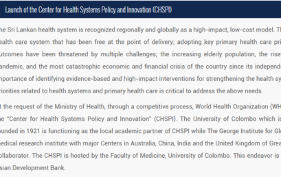 The Center for Health Systems Policy and Innovation was ceremoniously opened