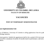 POST OF TEMPORARY DEMONSTRATOR-CIU
