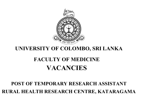 POST OF TEMPORARY RESEARCH ASSISTANT-KATARAGAMA