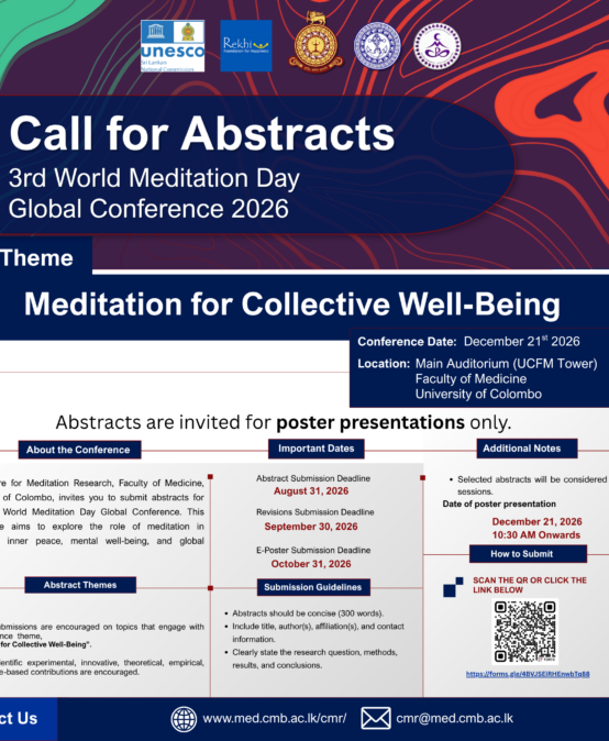Call for Abstracts | 3rd World Meditation Day Global Conference 2026 – Deadline 31st August