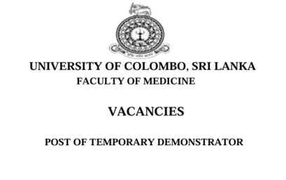 VACANCIES  POST OF TEMPORARY DEMONSTRATOR