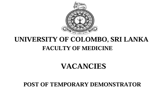 VACANCIES  POST OF TEMPORARY DEMONSTRATOR