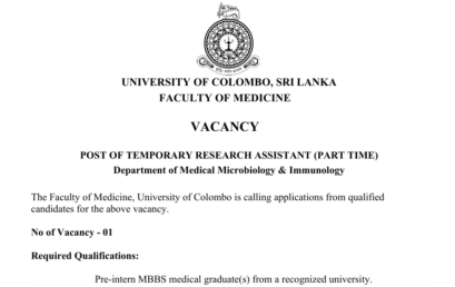 POST OF TEMPORARY RESEARCH ASSISTANT_Medical Microbiology & Immunology